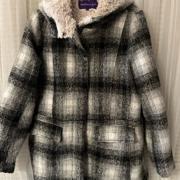 Unique Madden Girl Coat | Size L Winter Coat  Grays D1 - Picture 2 of 12